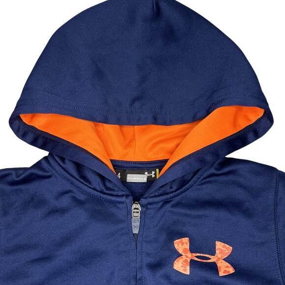 Under Armour Zip Up Hooded Sweatshirt Size 4 - Picture 2 of 7